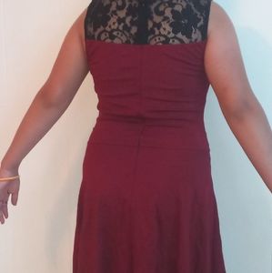 Mini black burgundy dress